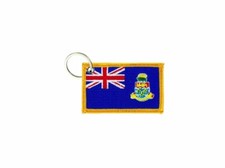 Keychain keyring embroidered embroidery patch double sided flag caymans islands