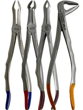 German Stainless Steel Set of 4 Root Tip Extracting Forceps Dental Instruments