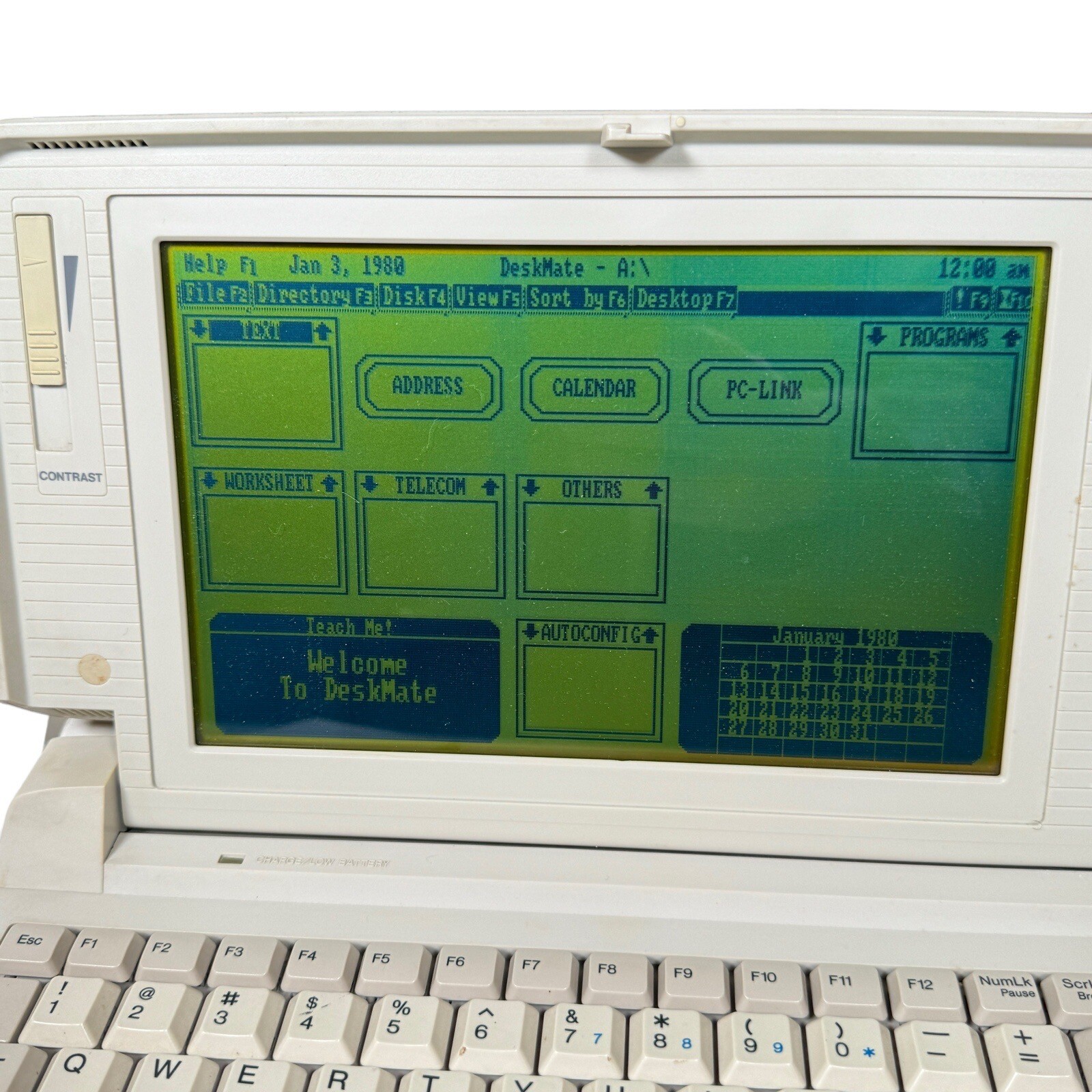 Tandy 1100FD Laptop Fully OPERATIONAL w/ original case, documents