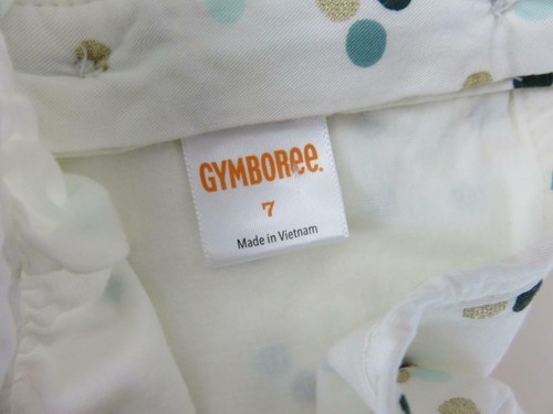 Gymboree Girls Outfit All Spruced Up Set Polka Dot Top + Green Pants Size 6-7 - Picture 3 of 5