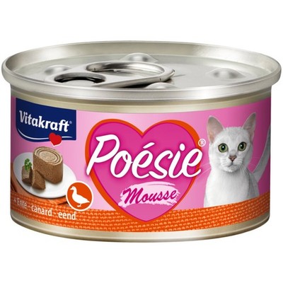12 Dosen - Vitakraft Katzenfutter Poesie Mousse, Ente - Katzen Nassfutter Futter
