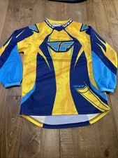 Youth Fly Racing  Shirt Jersey Long Sleeve Blue Yellow Size Youth Medium