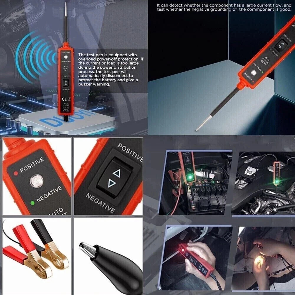 7X 6-36V Digital Automotive Car Power Circuit Electrical Tester Probe Test Light