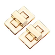 2 Pcs Twist Turn Lock Clasp (1.26 x 0.79 Inches, Light Gold) for DIY Bag