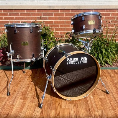 Pork Pie Maple Drum Set Dark Walnut Stain 18/12/14