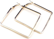 Stainless Steel Simple Geometric Big Hoop Earring for Women Girls