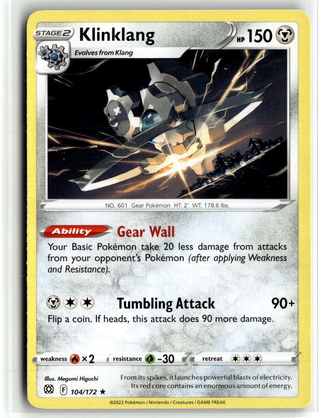 KLINKLANG 104/172 RARE BRILLIANT STARS POKEMON LIGHTLY PLAYED