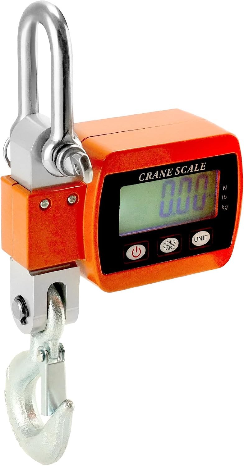Digital Hanging Scale 500kg 1102lbs Orange Heavy Duty Luggage Scale Aluminium