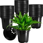 120 Pack 4 Inch Flexible Plastic Nursery Pots with Drainage Holes, Black Garden