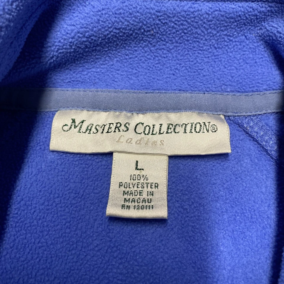 Masters Collection Fleece Vest Womens Large Blue Full Zip Augusta Pockets Golf - Image 2 of 4