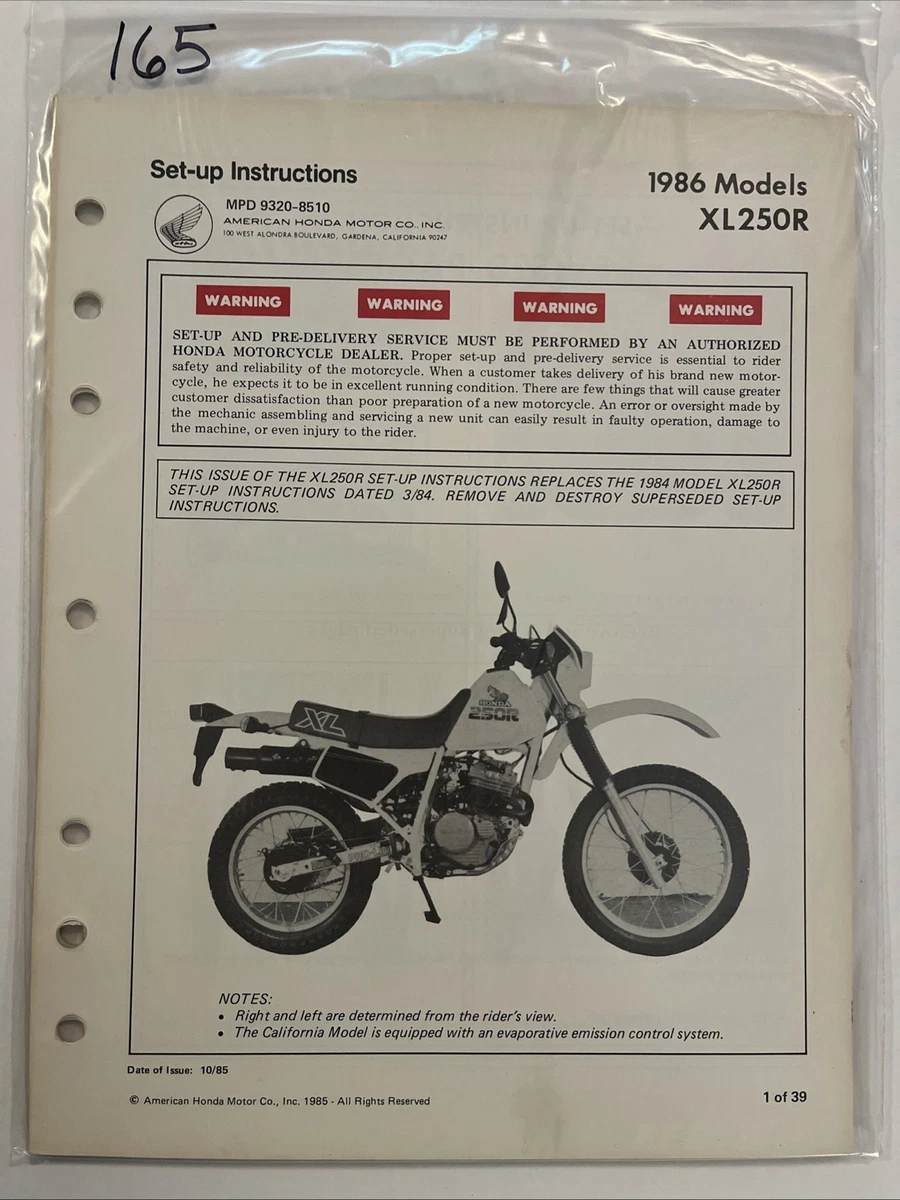 XL250R Motorcycle Repair Manuals & Literature for sale | eBay