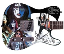 KISS Ace Frehley Signed Custom Graphics Photo Guitar ACOA