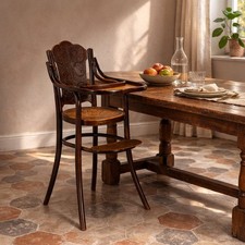 Sedia Thonet Antica Faggio Ricurvo Decorazioni Fogliacee Austria XX Secolo