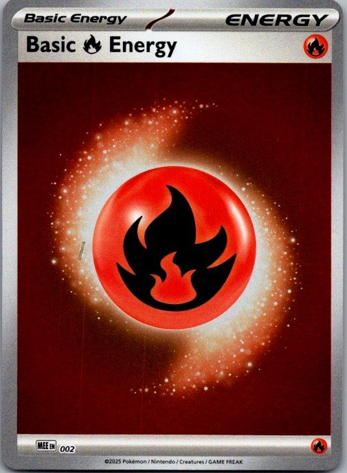 Basic Fire Energy 002 Common Mega Evolution Energies Pokemon Reverse Holo NM