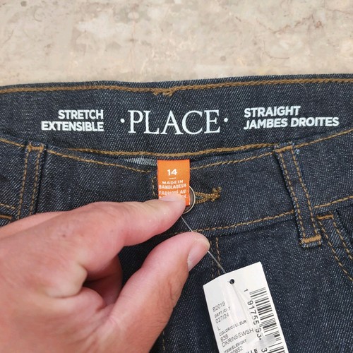 Pantalon jean garçon denim place enfant, taille 14, jambe droite, stretch - Photo 3/6