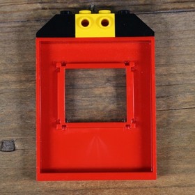LEGO Red Brick Firehouse Window Wall Panel 1x6x6 with Fire Axes Logo