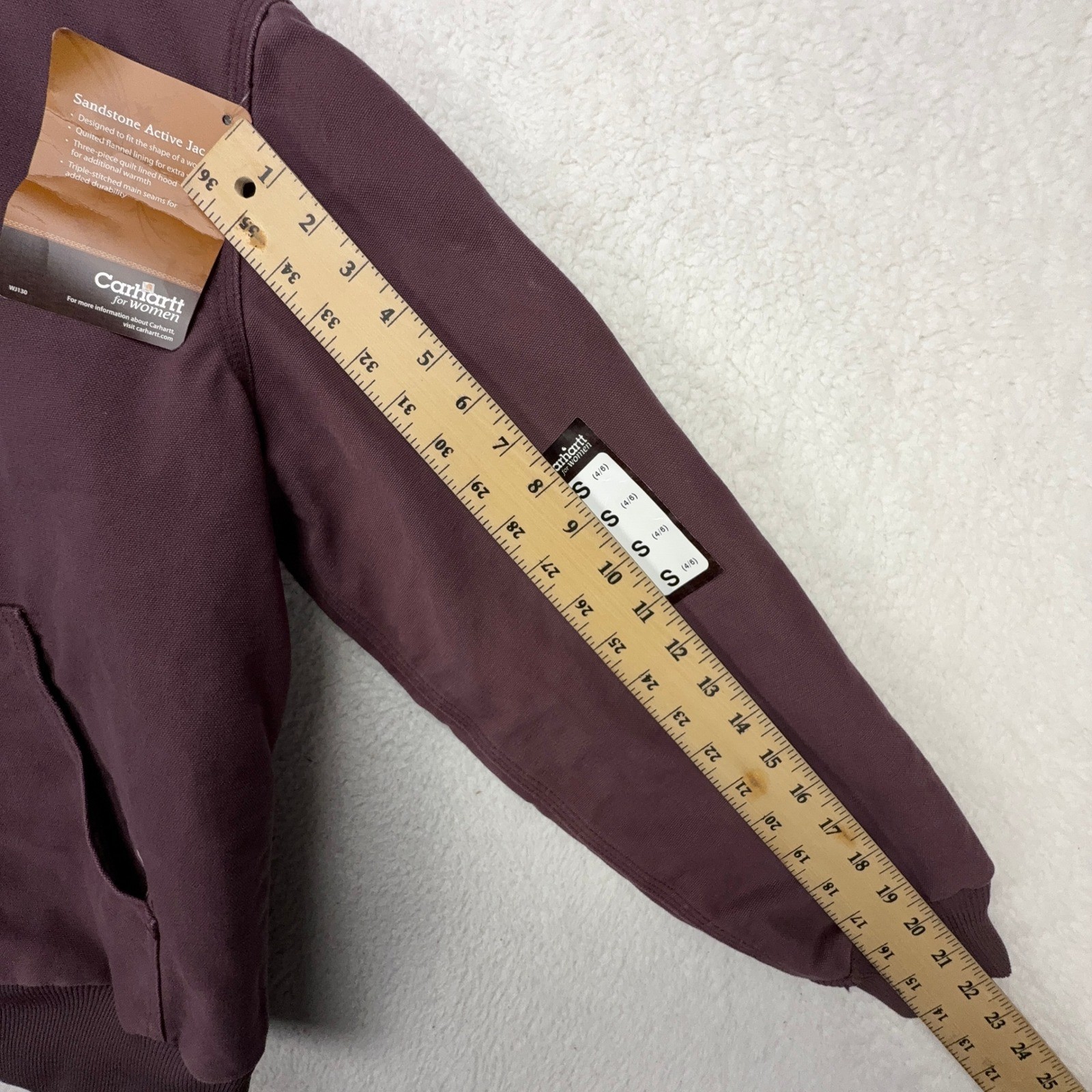 Carhartt Active Jacket Quilt Lined Womens Small WJ130 DPM Dusty Plum Purple NWT image 9