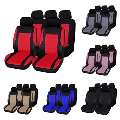 Universal Embroidery Auto Seat Covers Front Rear Fit Most Cars Truck SUV Van