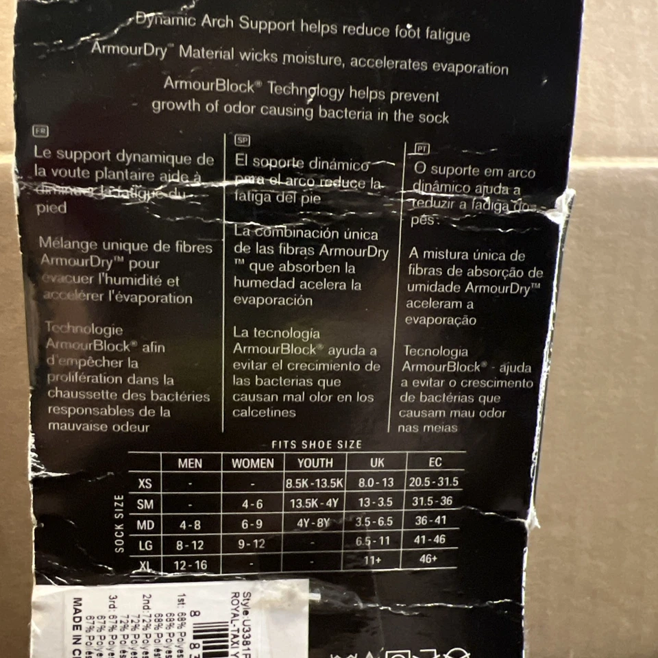 Calcetines de entrenamiento Under Armour UA PHENOM 3 pares juveniles talla 13,5K-4Y azul real Foto 4 de 4