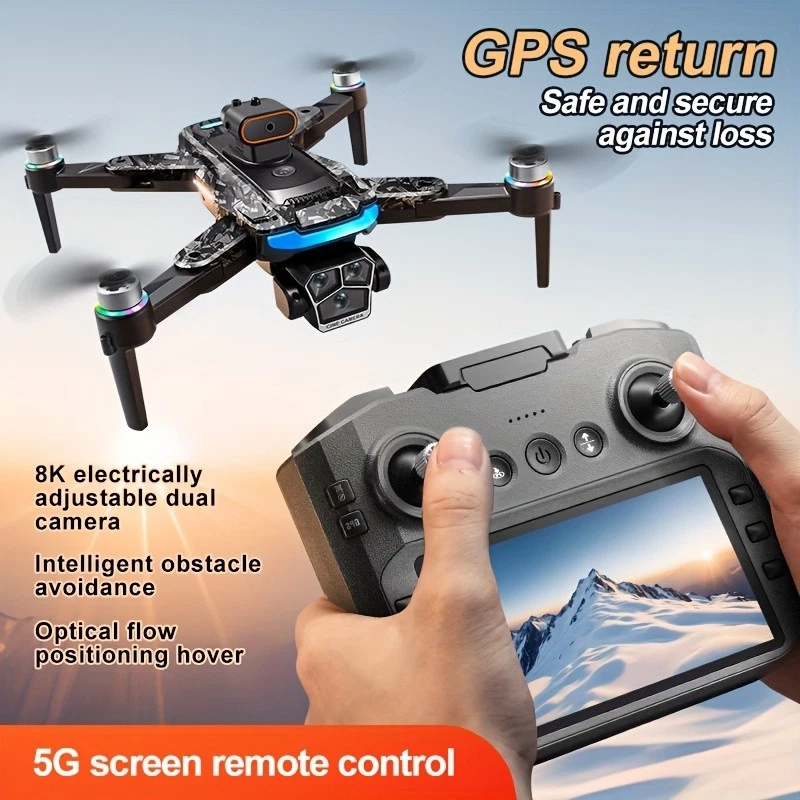 GPS 8K Camera Drone 5G WiFi Brushless Foldable RC Quadcopter Dual Battery Case - Image 4 of 4