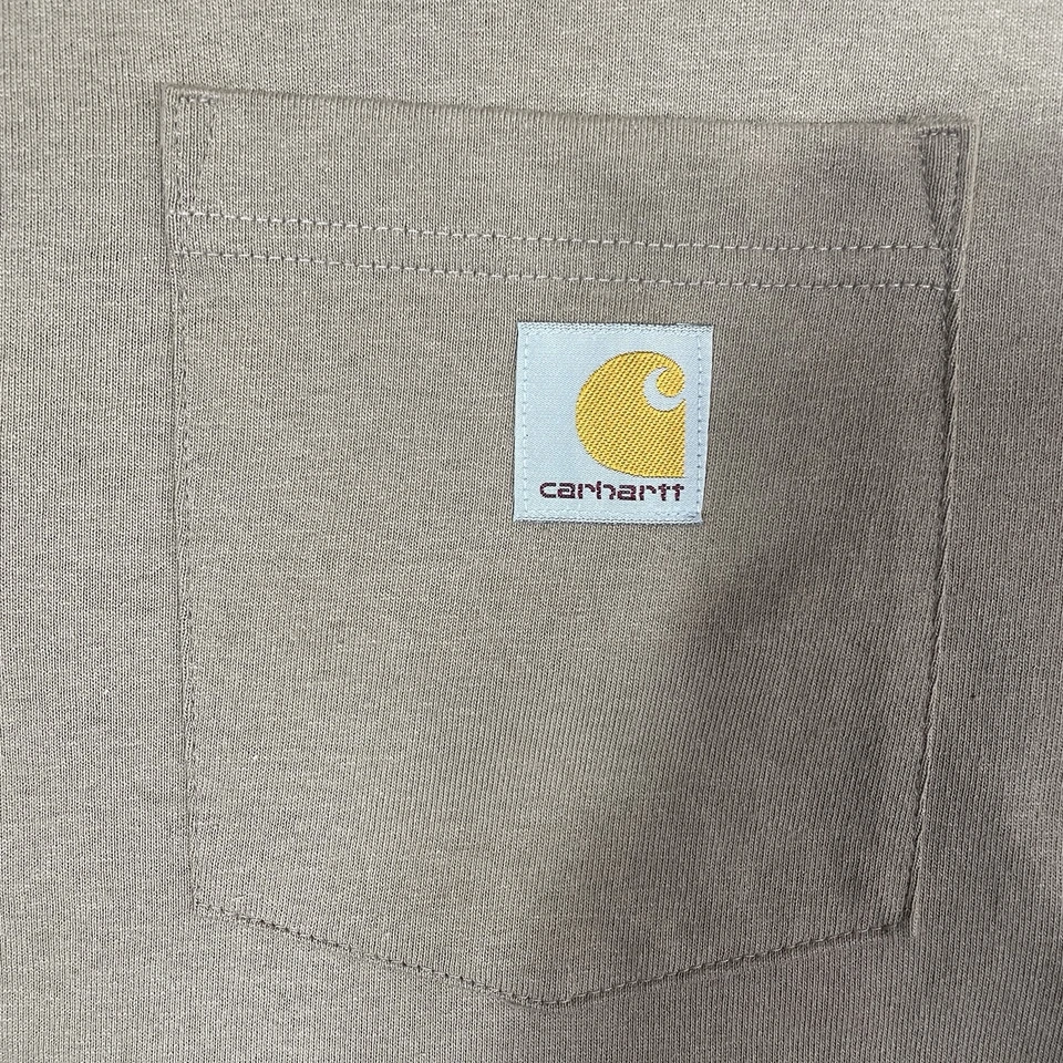 Camiseta Carhartt Masculina L Ajuste Original Bolso – Logotipo Roupa de Trabalho Pesada SS Crew - Imagem 4 de 4