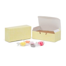 50 Candy & Fudge Boxes - 1/2 lb. Yellow Linen-5-1/2" x 2-3/4" x 1-3/4"