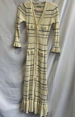 Sandro Striped Knit Maxi Dress Size 36