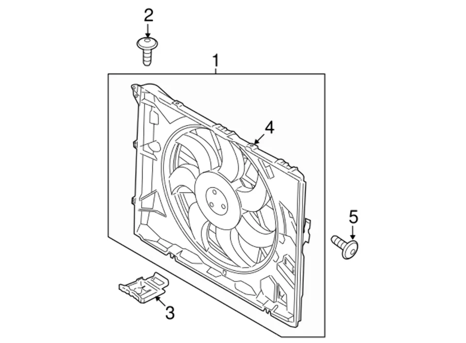 New Genuine BMW Radiator Cooling Fan Housing w/ Fan (2006-2013) OE 17117590699 - Image 2 of 4