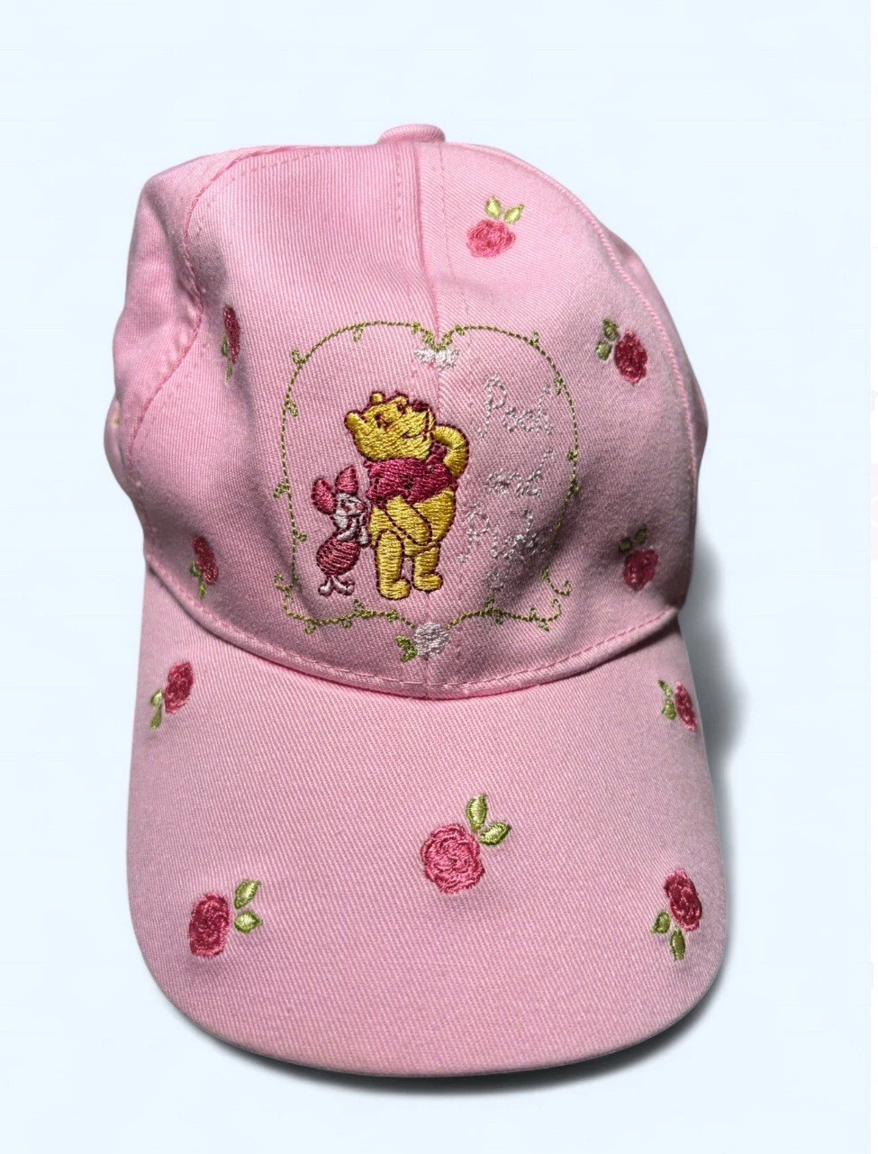 Pooh Bear & Friends Pooh Piglet Pink Embroidered Baseball Cap Sz 2T - 3T Retro