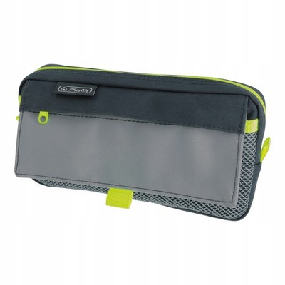 HERLITZ HERLITZ Federmäppchen Kosmetiktasche 2 Fächer Grau/Neon