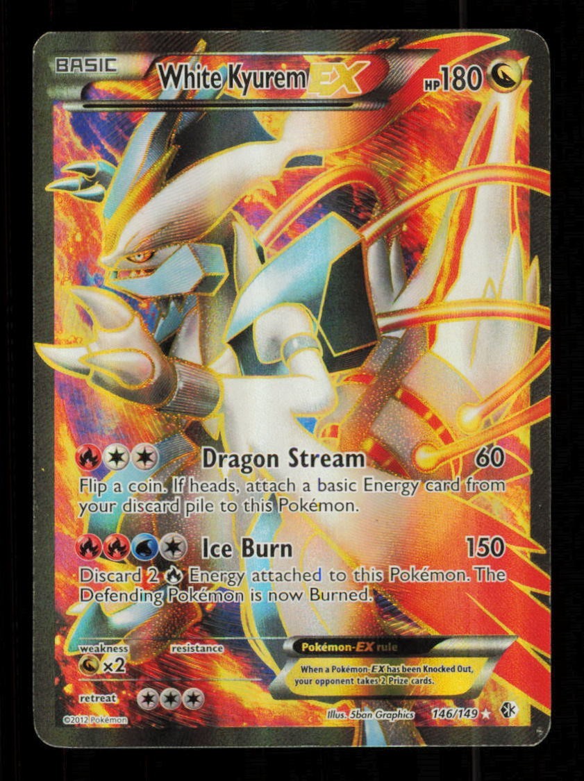 Pokemon Card White Kyurem EX 146/149 Boundaries Crossed Full Art FA Holo MP 2012