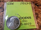 1943-D LINCOLN CENT GEM BU    XO