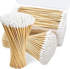 500 PCS 6-Inch Pointed Cotton Swabs with Storage Case, Precision Gun Cleaning Sw