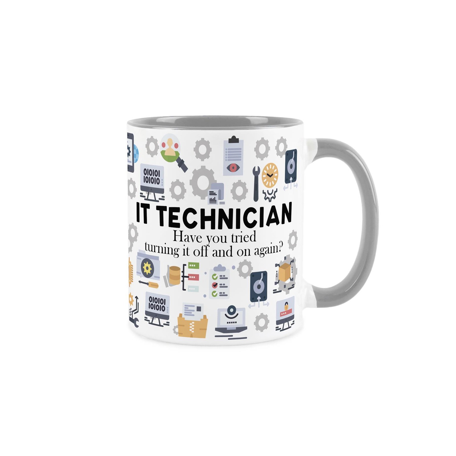 IT Technician Mug - Novelty Technical & Computer Support Grey Ceramic Mug Gift