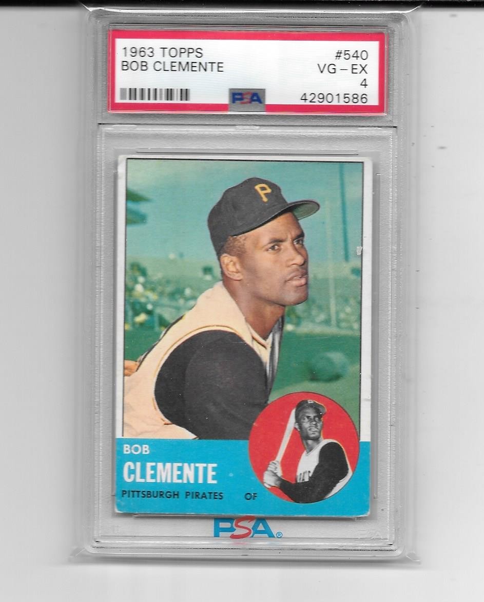 1963 TOPPS BOB CLEMENTE CARD # 540 PIRATES VG-EX PSA 4