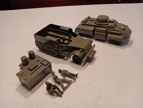 Vintage Marx, Army Training Center, Halftrack, Desktop, Garbage Cans & Tank...