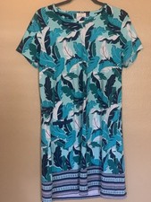 Cabana Life X Talbots Blue Shift Dress Size L