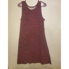NWT Amazon Essentials Polka Dot Tank Swing Dress Womens Size Medium Navy Red