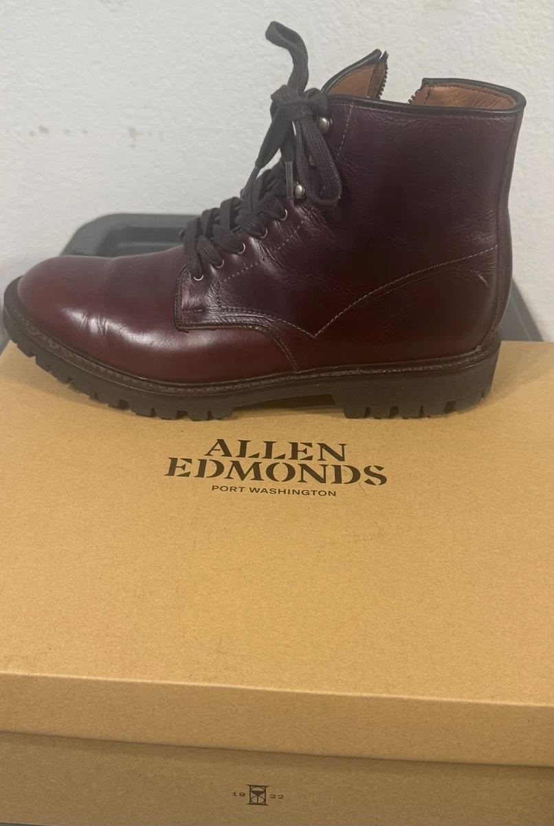 Vintage Allen Edmonds Men\'s Hayward Oxford Boot Burgundy Size 10 D USA Brown Red Allen Edmonds Leather Boots for Men for Sale | Shop New  main image 3