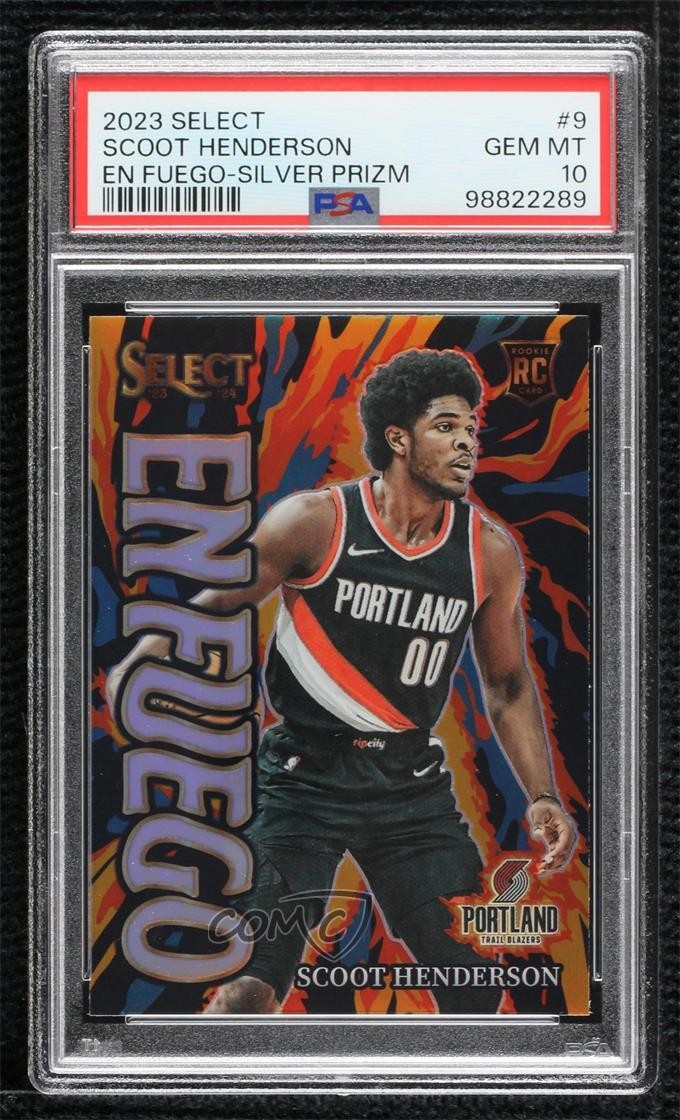 2023 Panini Select En Fuego Silver Prizm Scoot Henderson #9 PSA 10 GEM MT 11es