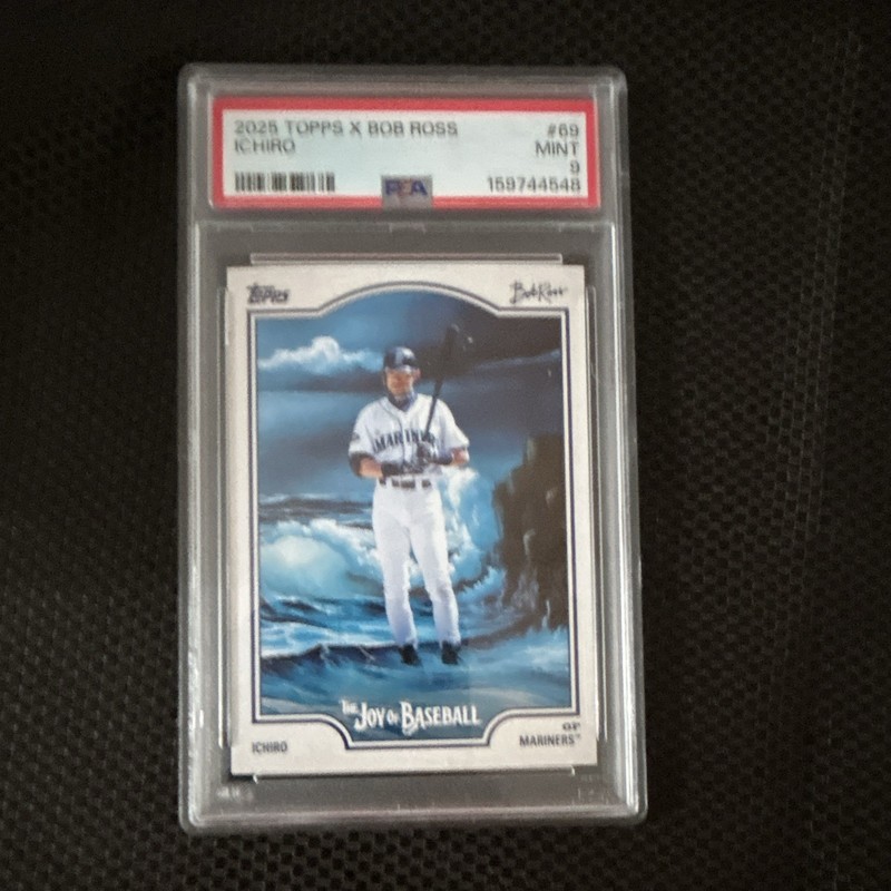 Topps 2025 X Bob Ross Joy of Baseball Ichiro Suzuki #69 PSA 9 Mariners