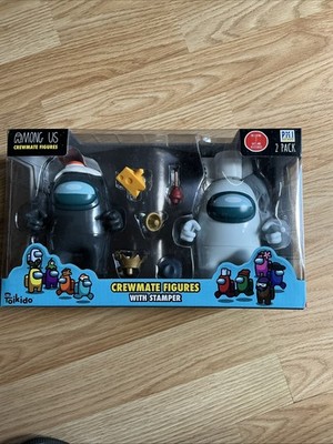 Among Us Toikido Crewmate 2 Pack Black And White Figures With Stamper