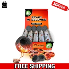 100 Pack Quick Light Charcoal Tablets for Incense - 33Mm Resin Burner