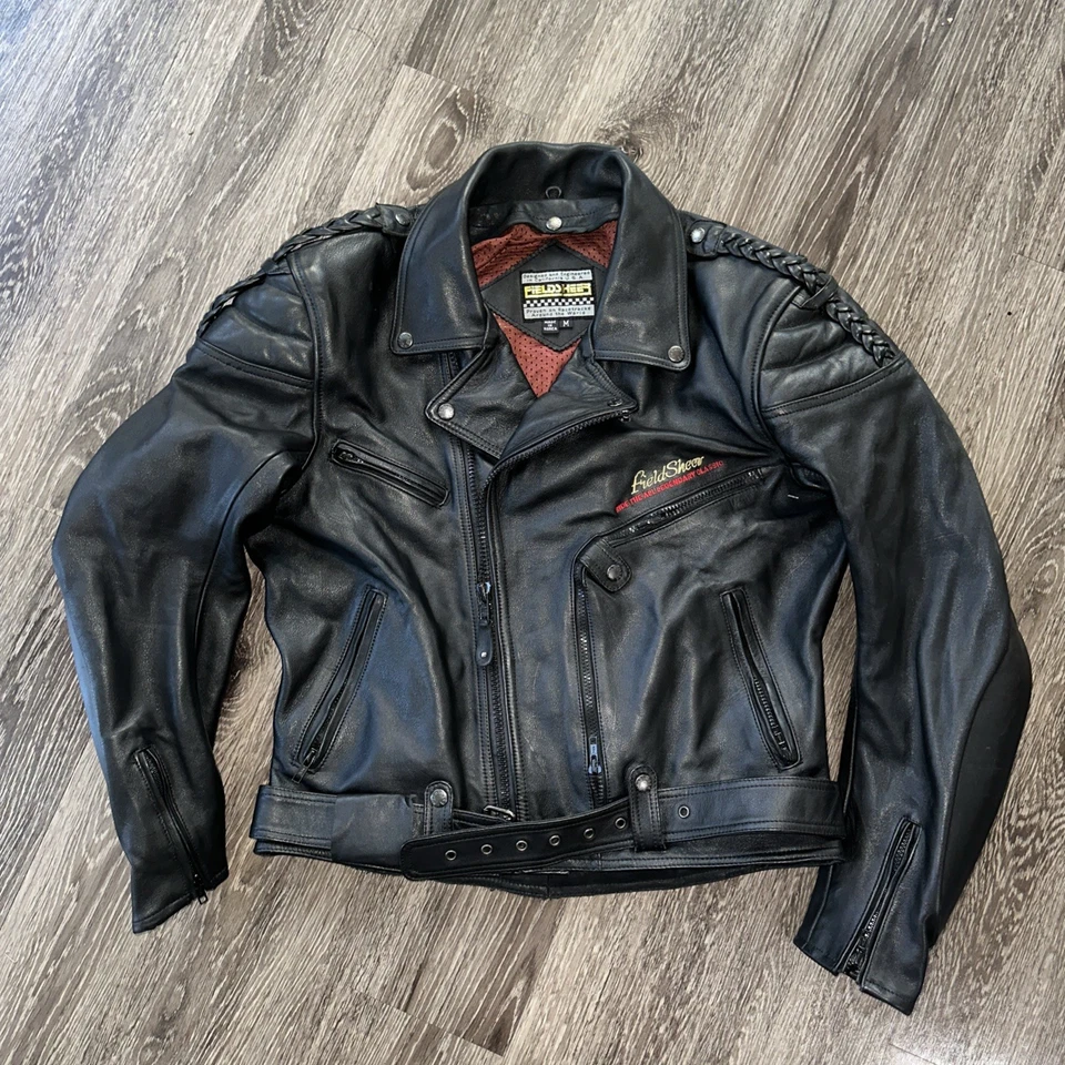 Chaqueta de cuero de colección Fieldsheer hecha con Kevlar para motocicletas carreras de carretera talla M Foto 2 de 4