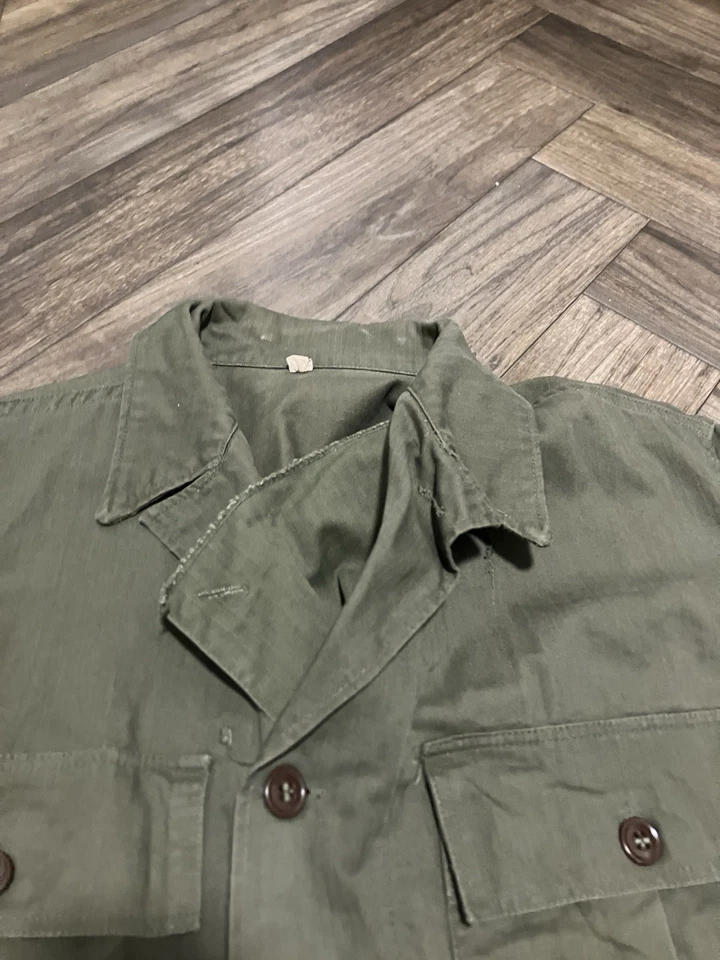 Chaqueta HBT Vintage Años 40 Segunda Guerra Mundial P43 Excelente Estado Bolsillos Plisados 38R Foto 3 de 4