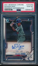 PSA 10 WILMAN DIAZ AUTO 1st 2021 Bowman Chrome Prospects Autograph RC GEM MINT