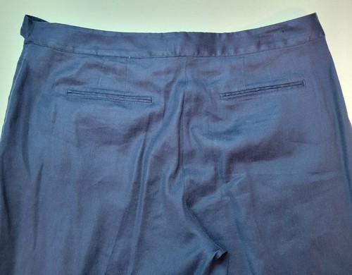 Tommy Bahama Womens Linen Blend Dress Pants Blue Loose Fit 12 Adjustable Waist - Picture 14 of 15