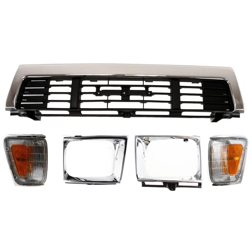 NEW FRONT GRILLE HEADLIGHT DOOR CORNER LIGHT 5PC FOR 1989-1991 TOYOTA PICKUP 4WD - Imagem 2 de 4
