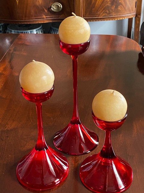 Candle Holders 3 Piece Charisma Chocolate Mercury Hurricane With Long 