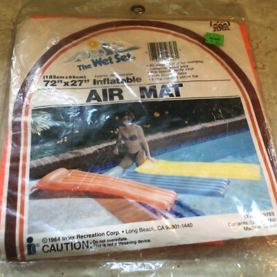 Vtg Inflatable Air Mat Orange The Wet Set 72